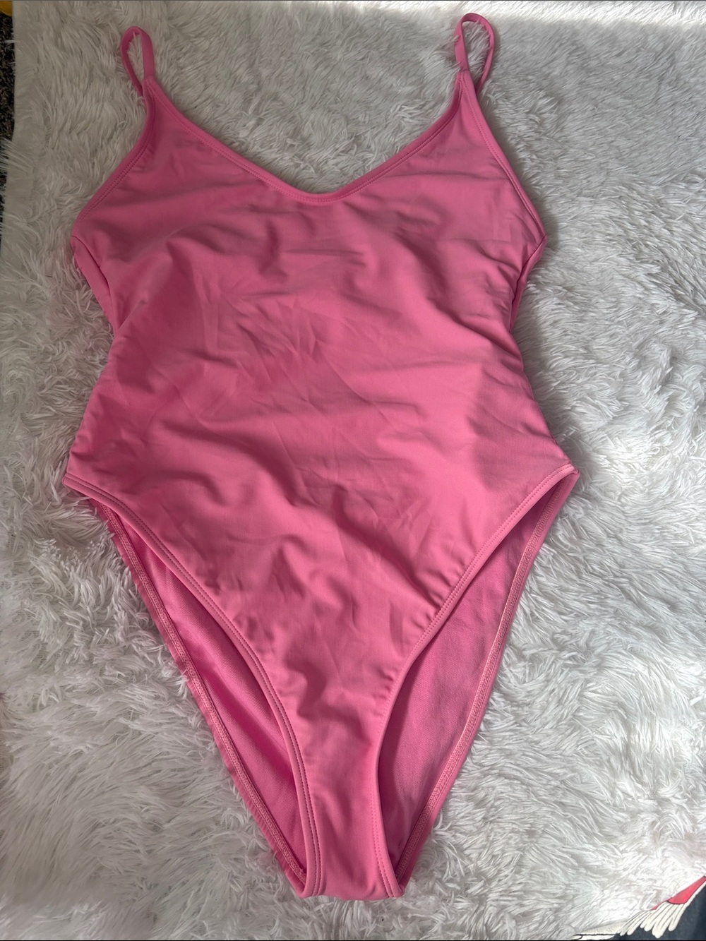 NWT Wild Fable Light Pink Open Tie Back Extra High Leg Extra Cheeky Swimsuit M